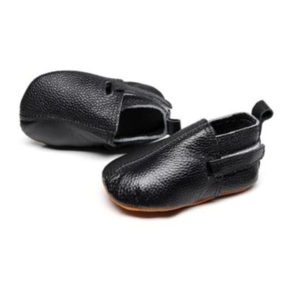 CANASH & CO.: BLACK BABY/TODDLER GENUINE LEATHER SHOES - Picture 1 of 7